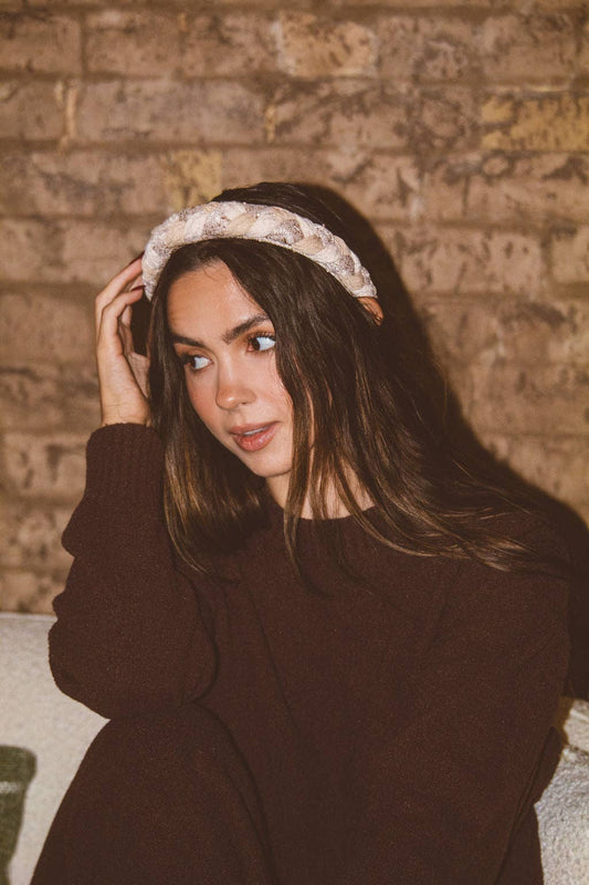 Beige Braided Headband