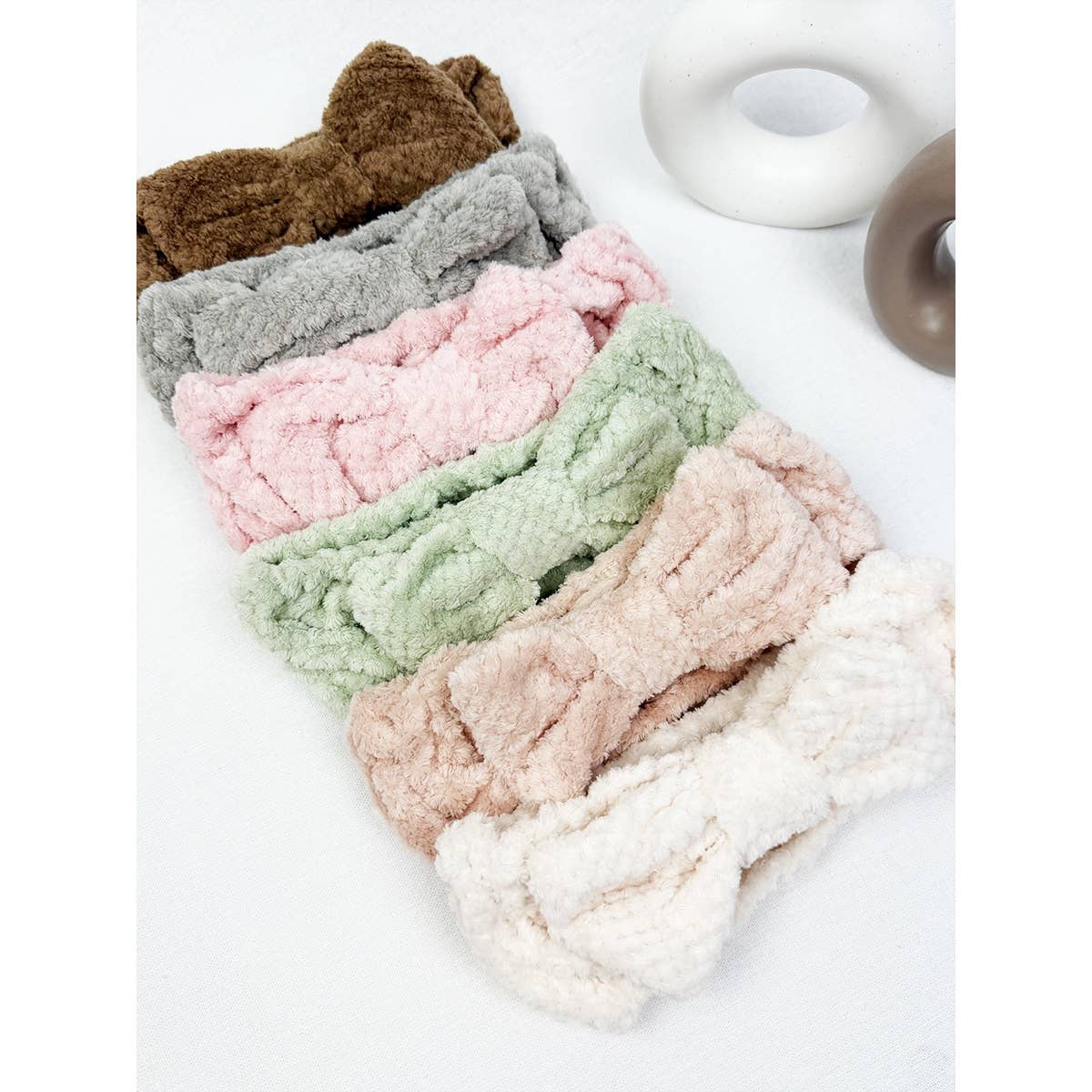 Waffle Texture Bow Spa Headband