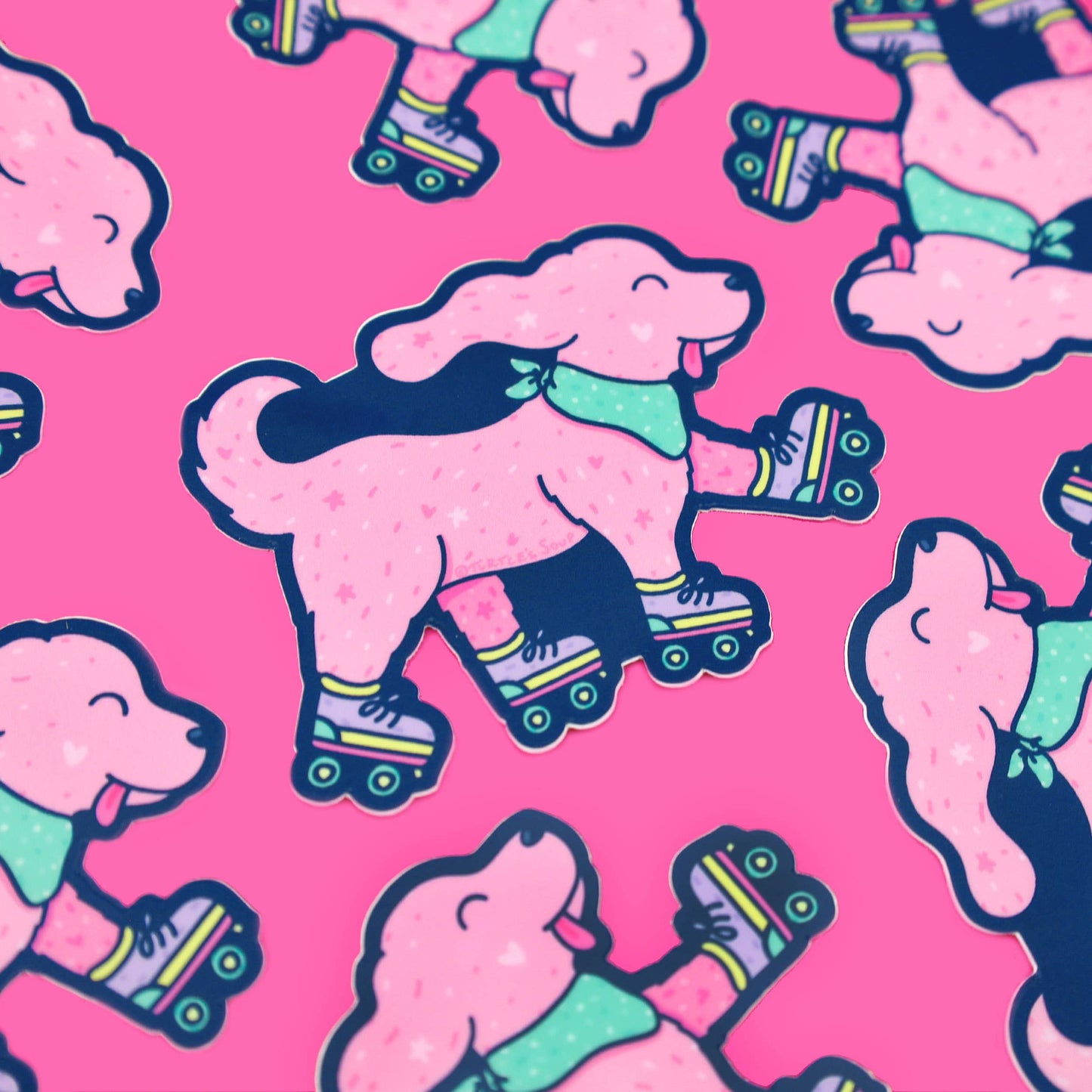Roller Skating Dog Sticker