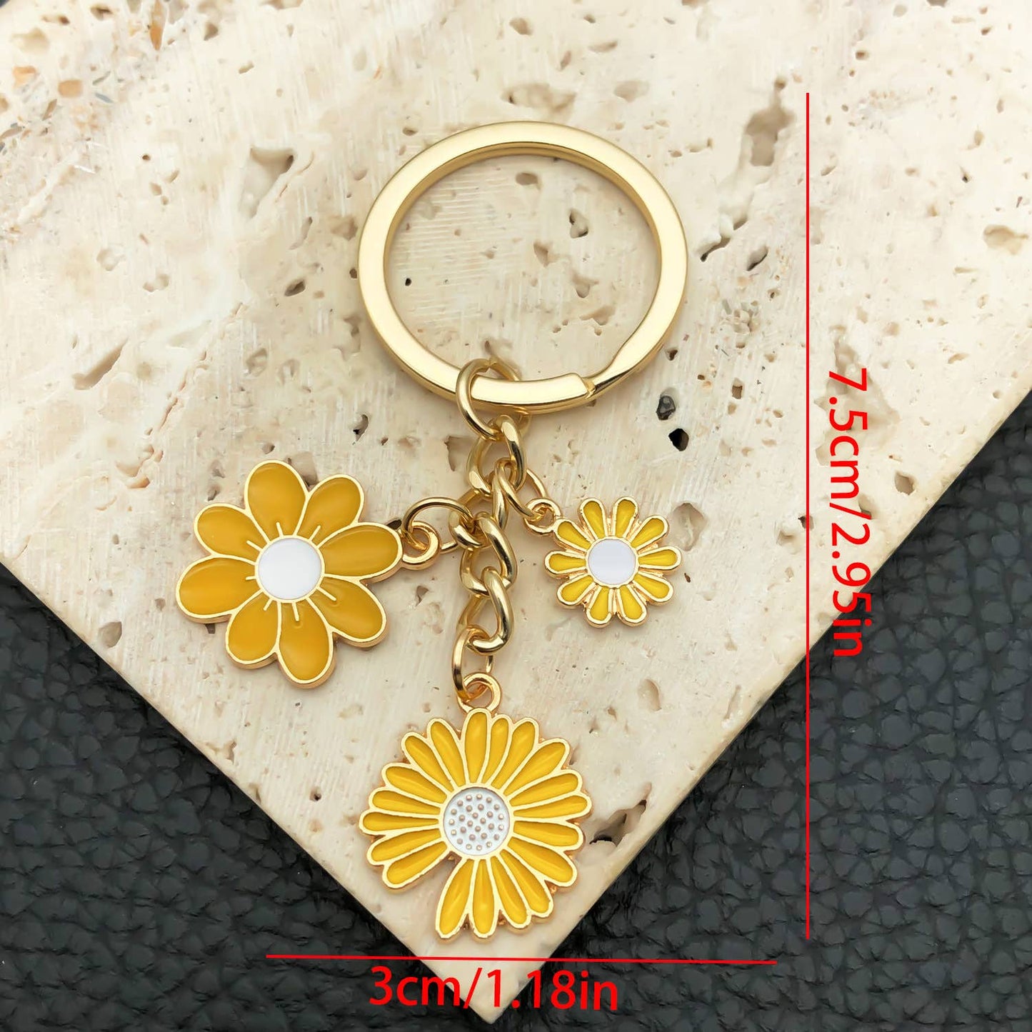 Blue Sweet Daisy Flower Keychain