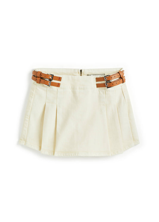 GIRLS-DOUBLE BELTED PLEATED SKORT