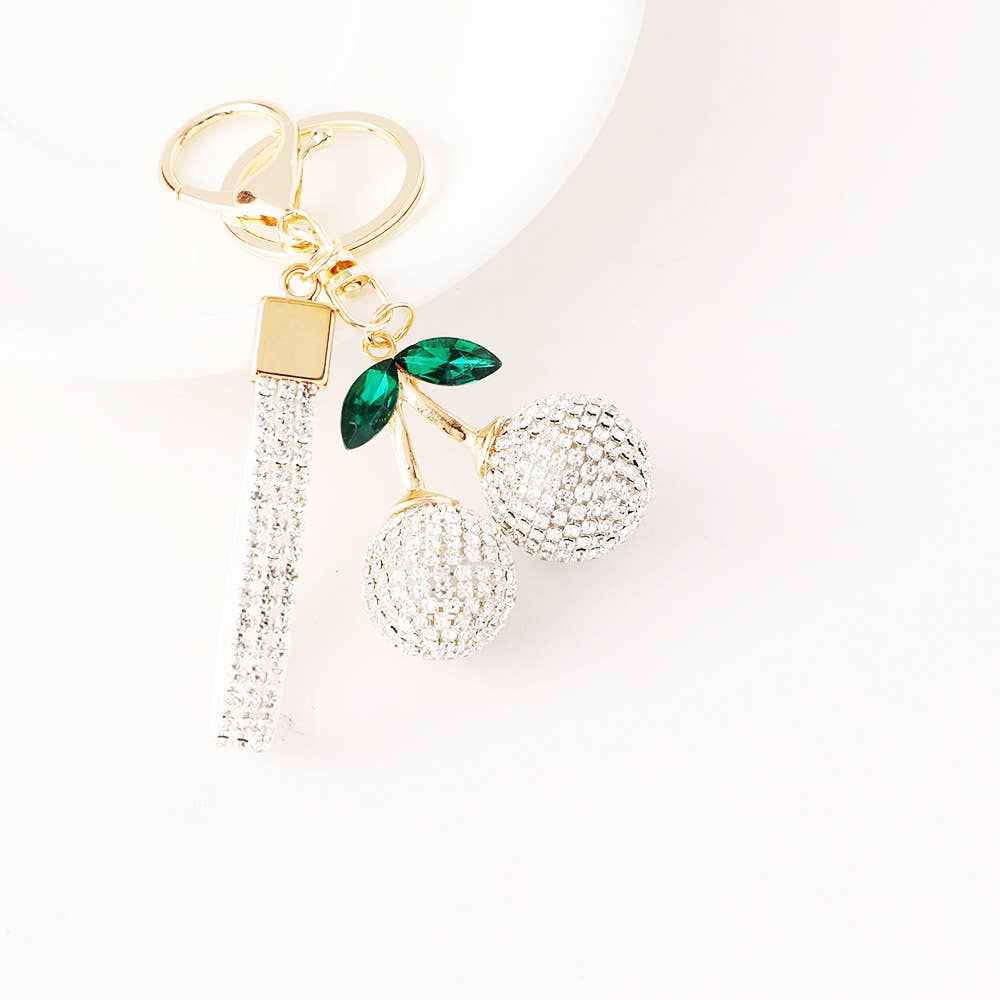 Cherry Rhinestone Keychain