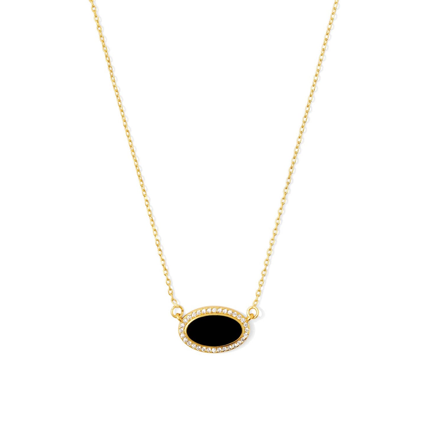 Pave Colorful Oval Necklace