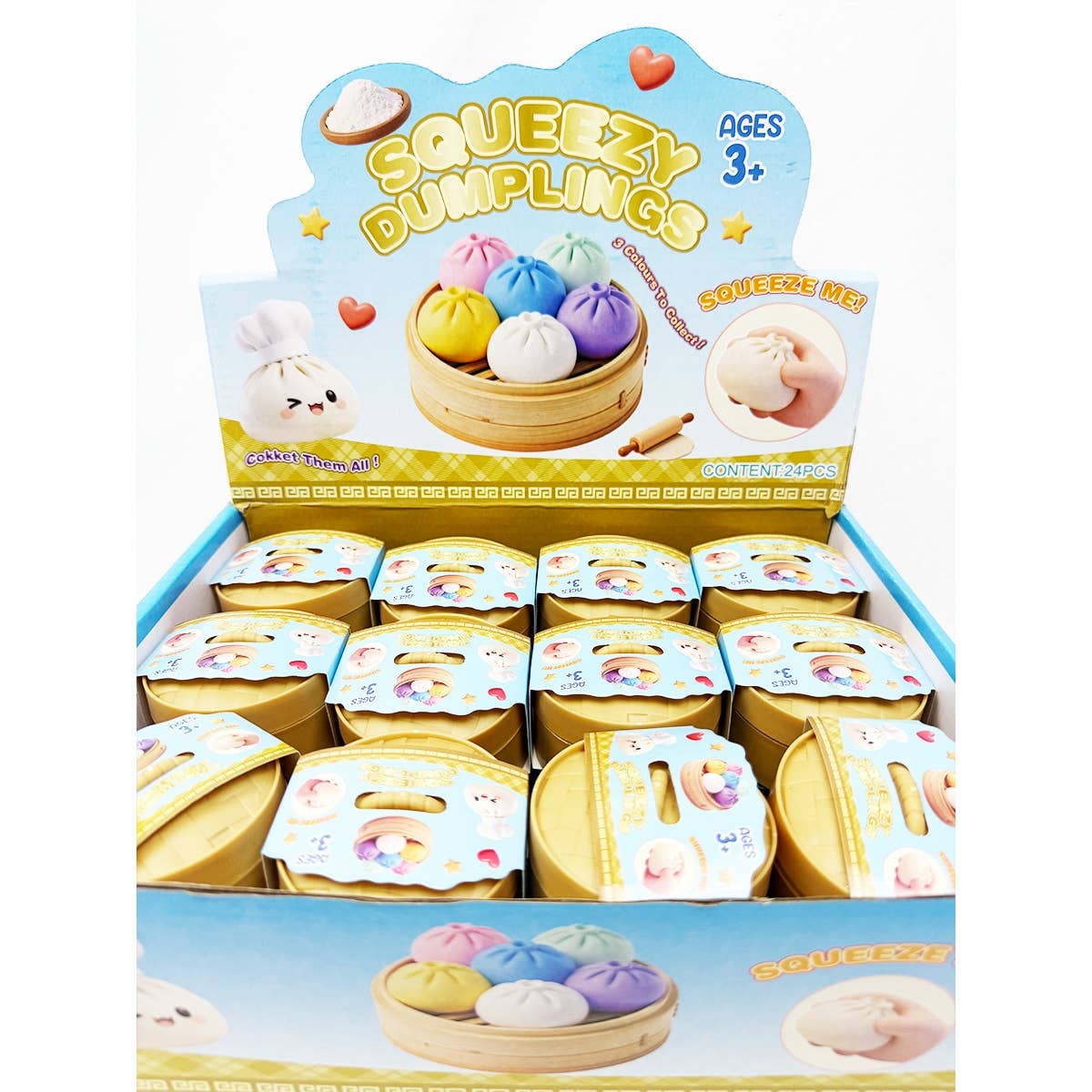 Mini Glitter Dumpling Squishy with Steamer