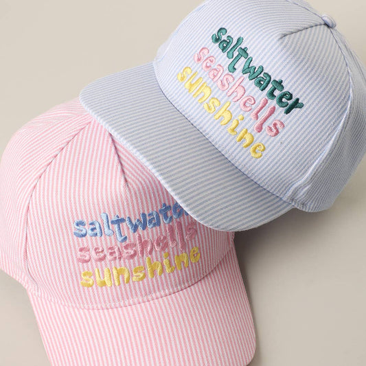 Saltwater Seashells Sunshine Embroidered Hat