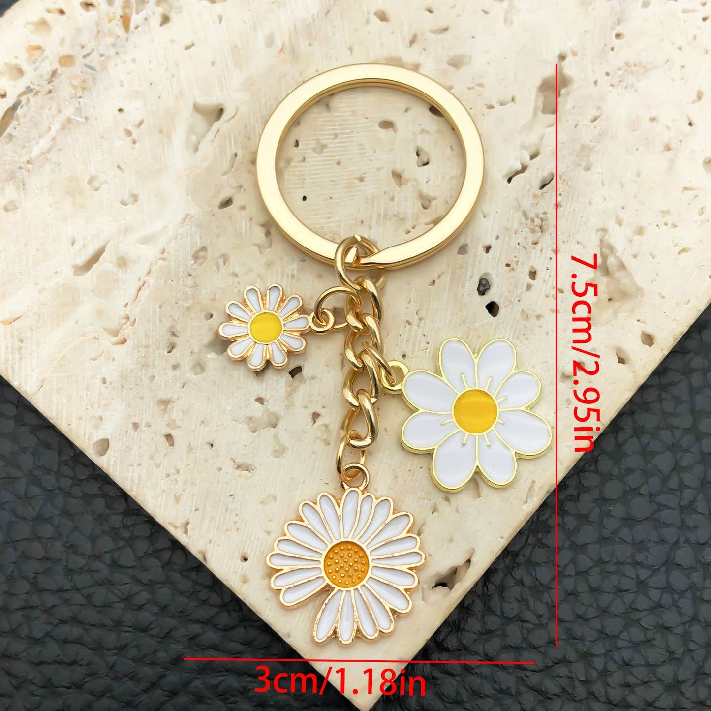 Blue Sweet Daisy Flower Keychain