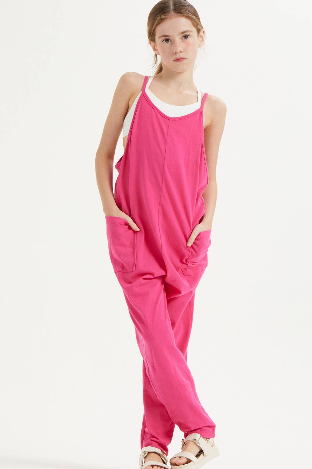 Drop Crotch Sleeveless Jumpsuit /Overall /Onesie