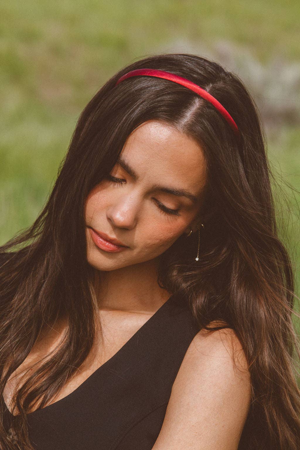 Ruby Red Silky Headband