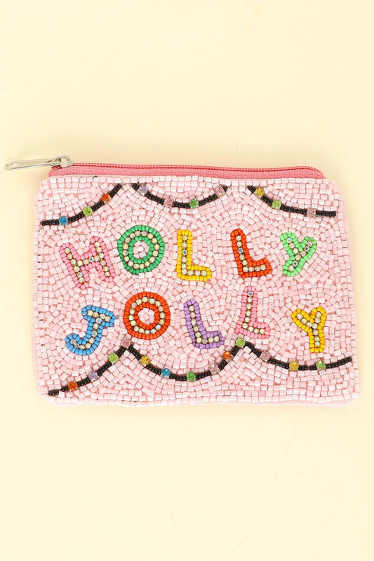 Christmas Holly Jolly Jeweled Coin Bag