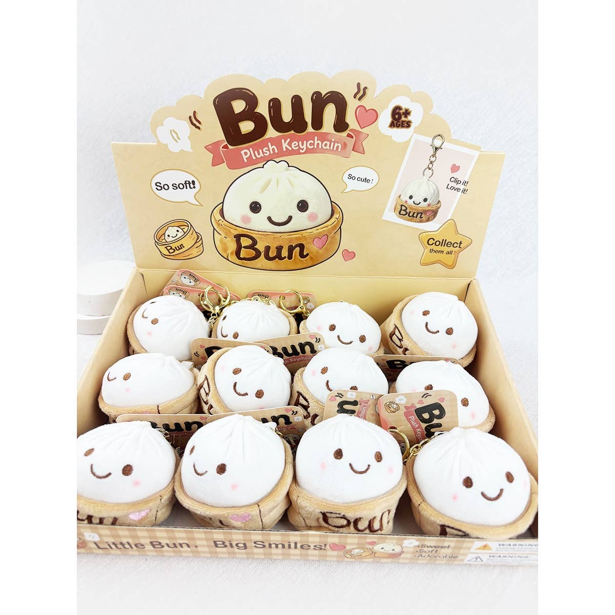 Viral Bao Bun with Steamer Plush Keychain