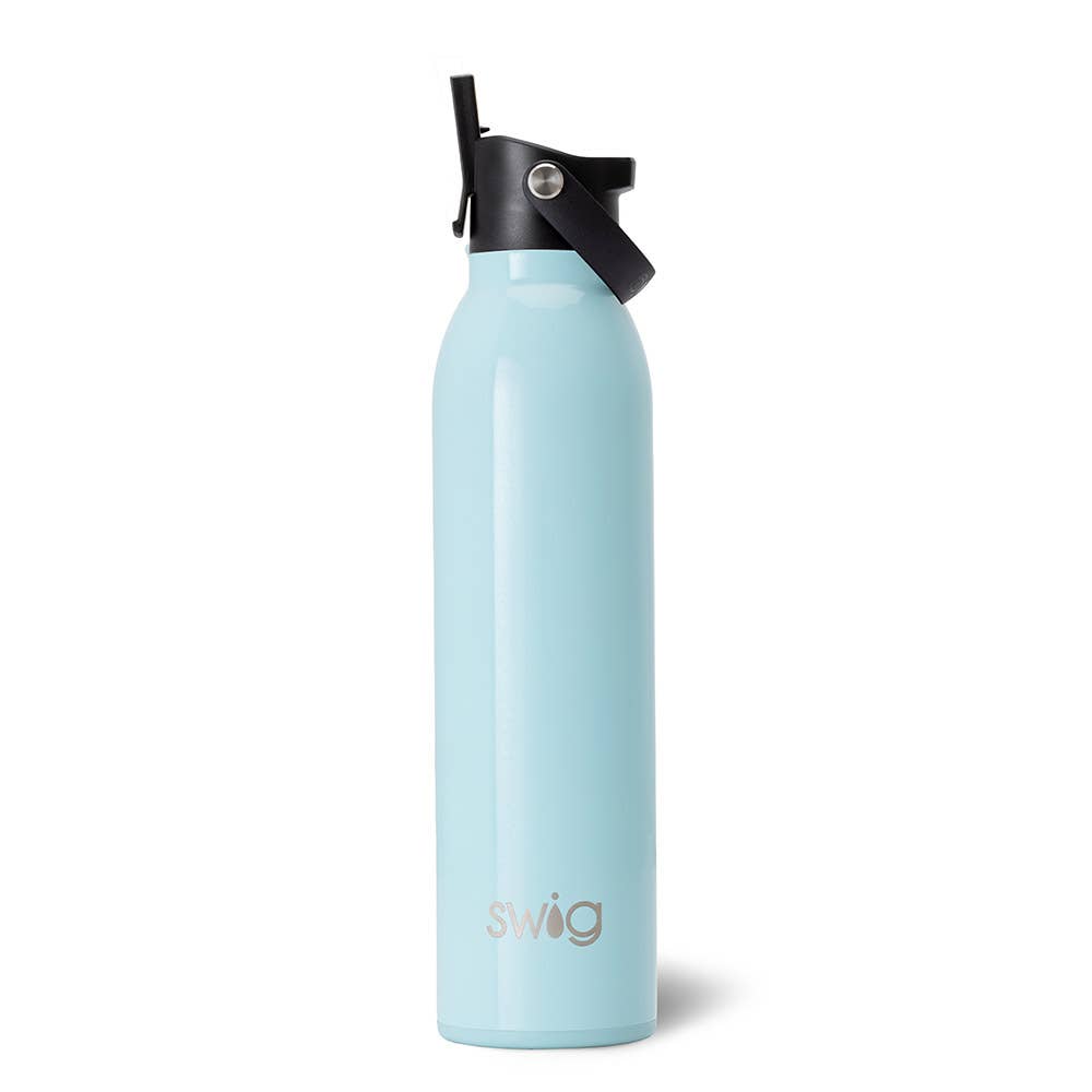 Shimmer Aquamarine Flip + Sip Water Bottle (20oz)