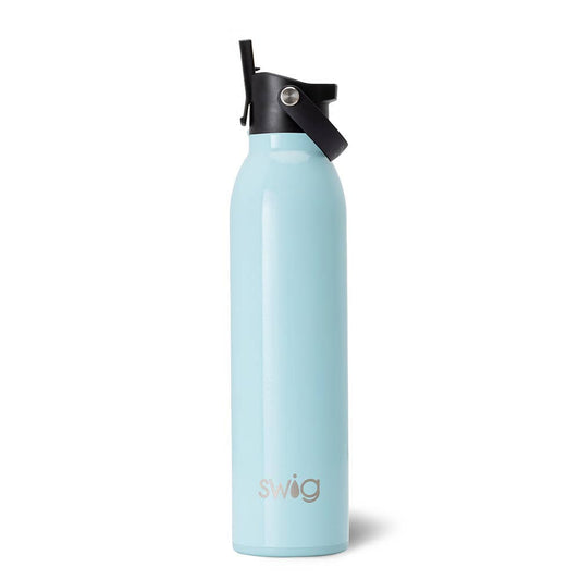 Shimmer Aquamarine Flip + Sip Water Bottle (20oz)