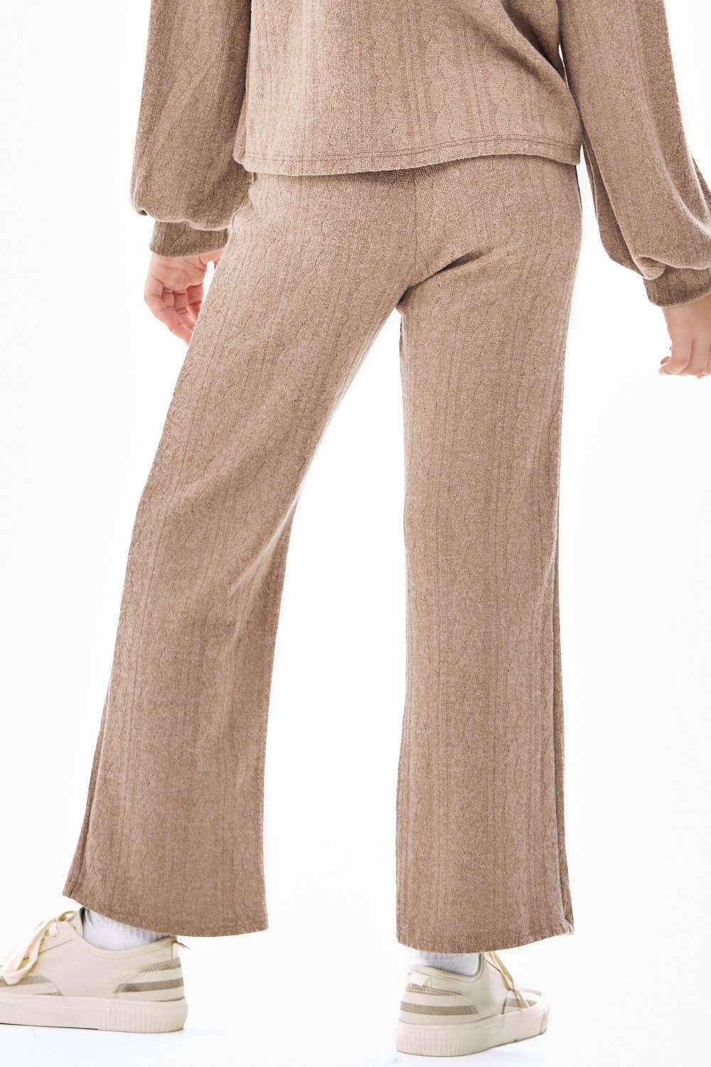 Wide Legs Cable Knit Pants