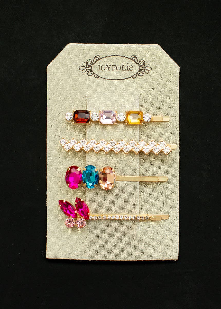 Kid's Marzie Barrette Set in Matte Gold Multi