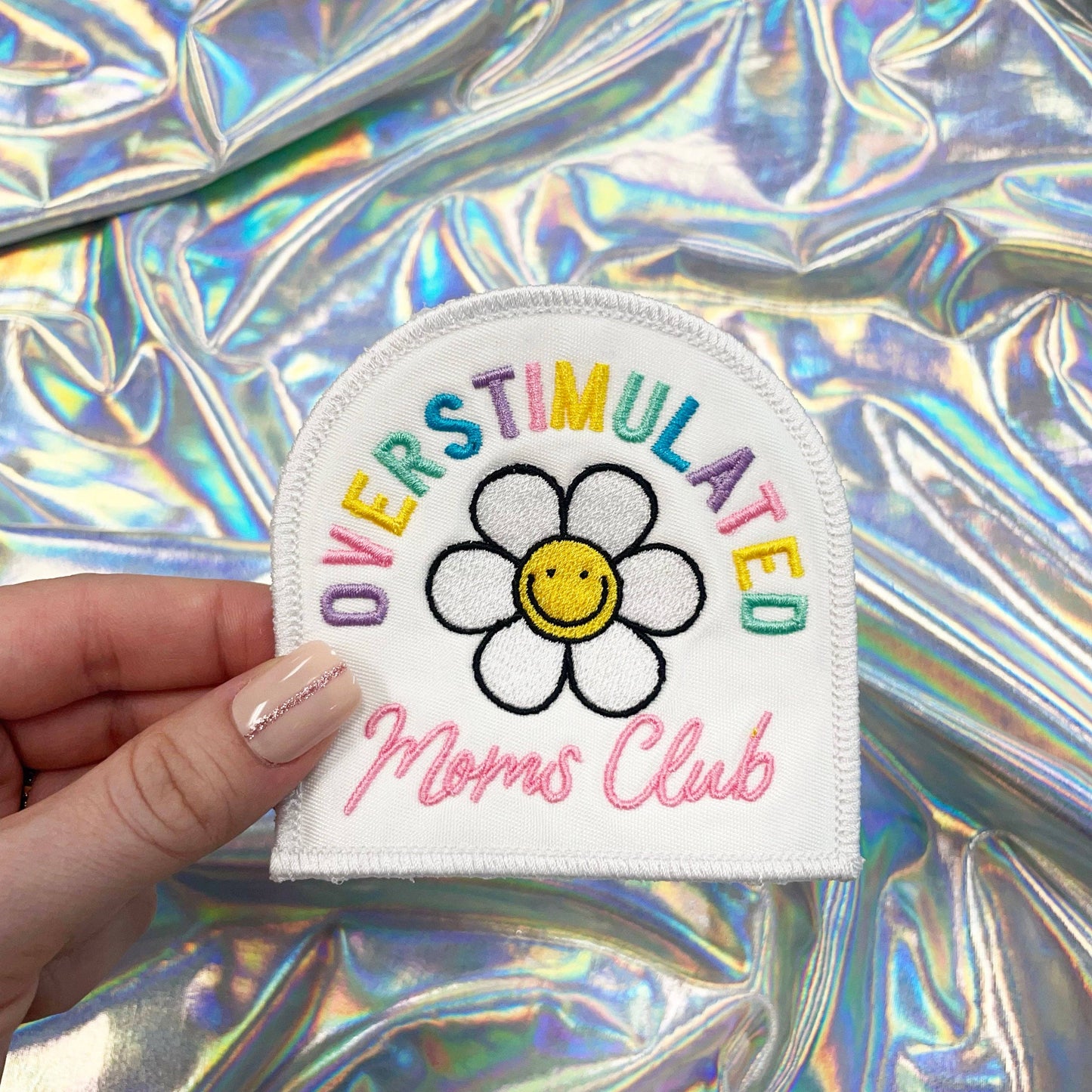 Overstimulated Moms Club Iron On Patch