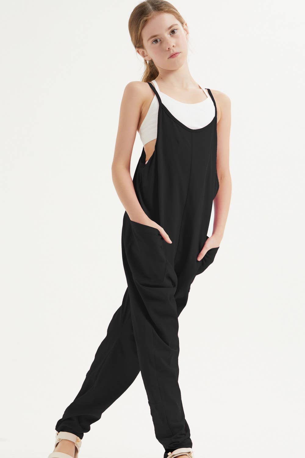 Drop Crotch Sleeveless Jumpsuit /Overall /Onesie