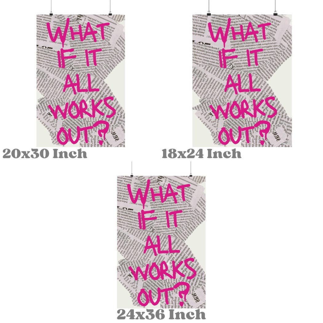 What If It All  Works Out Trendy Retro Newspaper Print