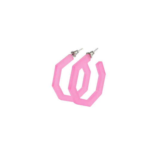 Pink Lightweight Acrylic Hoop Earrings
