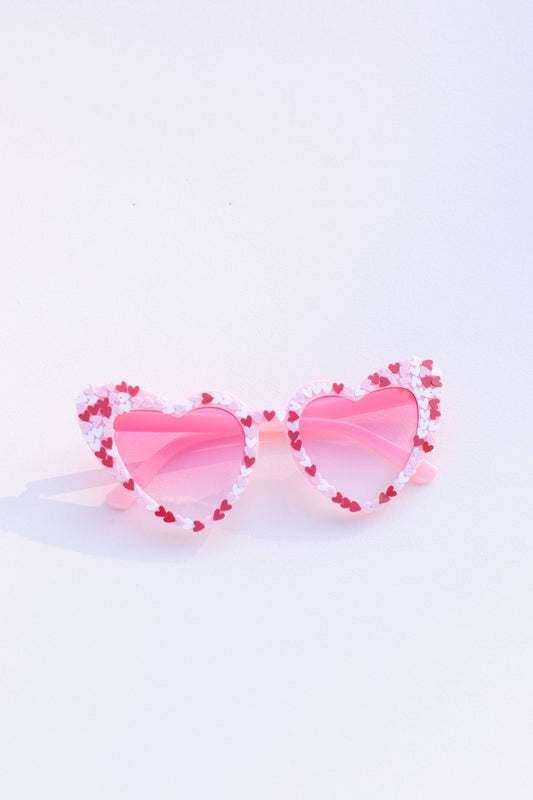 Pink Confetti Heart Sunglasses