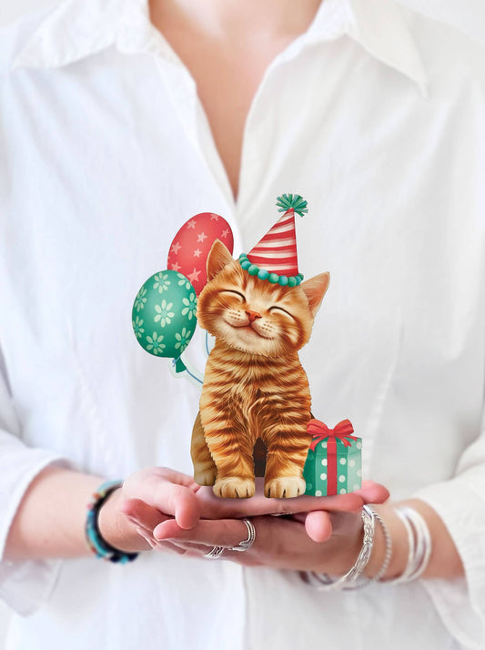 Mini Birthday Kitten Mini Pop-up Greeting Card