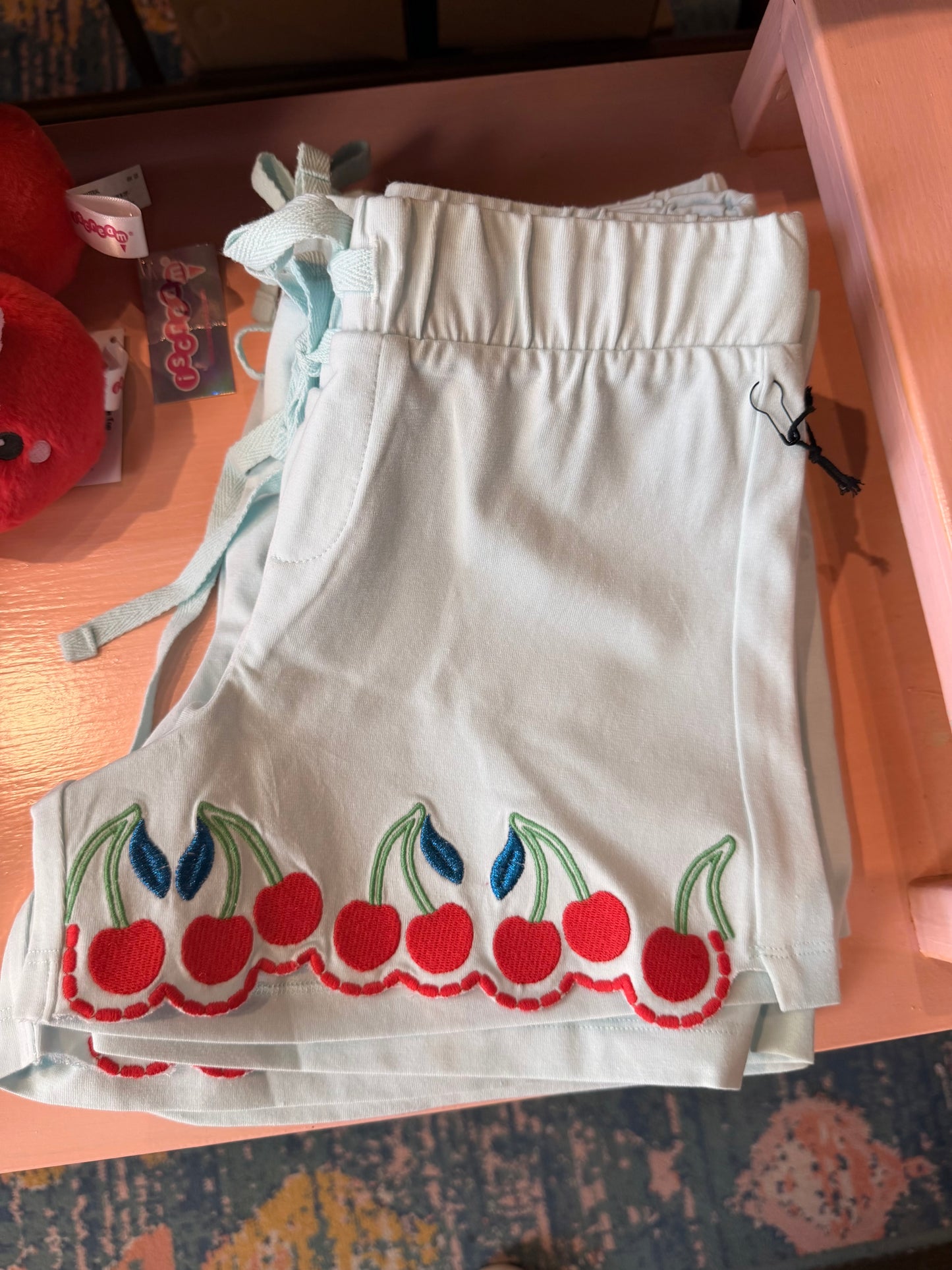 Cherries Border Emb Shorts