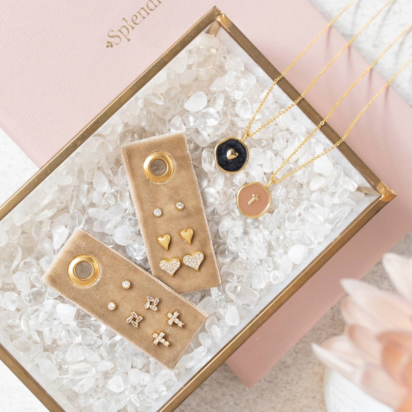 Cross Velvet Stud Gift Set