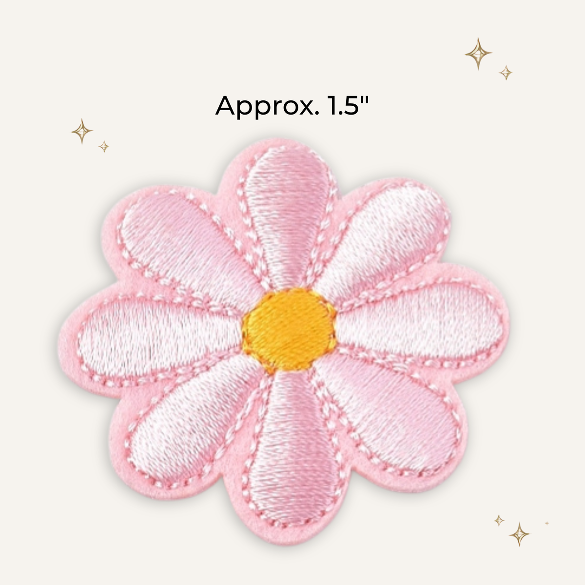 Pink Daisy Embroidered Patch