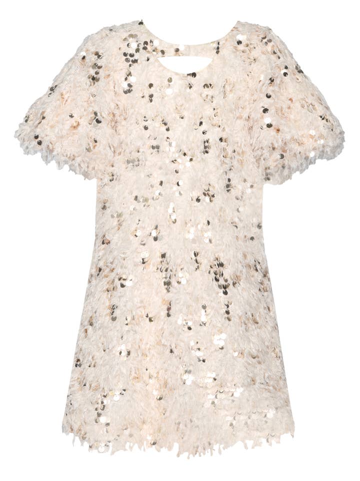 feather sequin dress