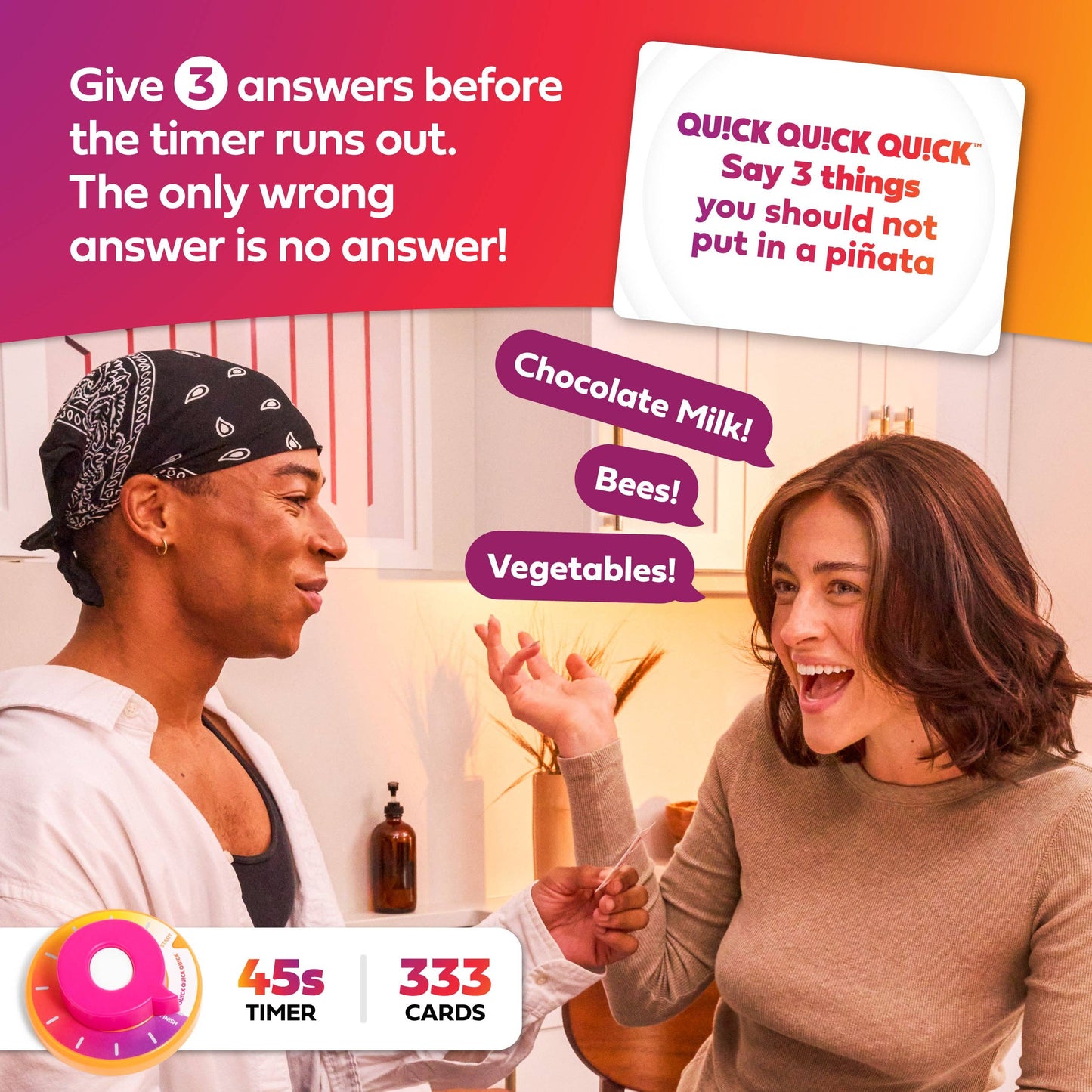 QU!CK QU!CK QU!CK, Party Game for kids and adults ages 8+