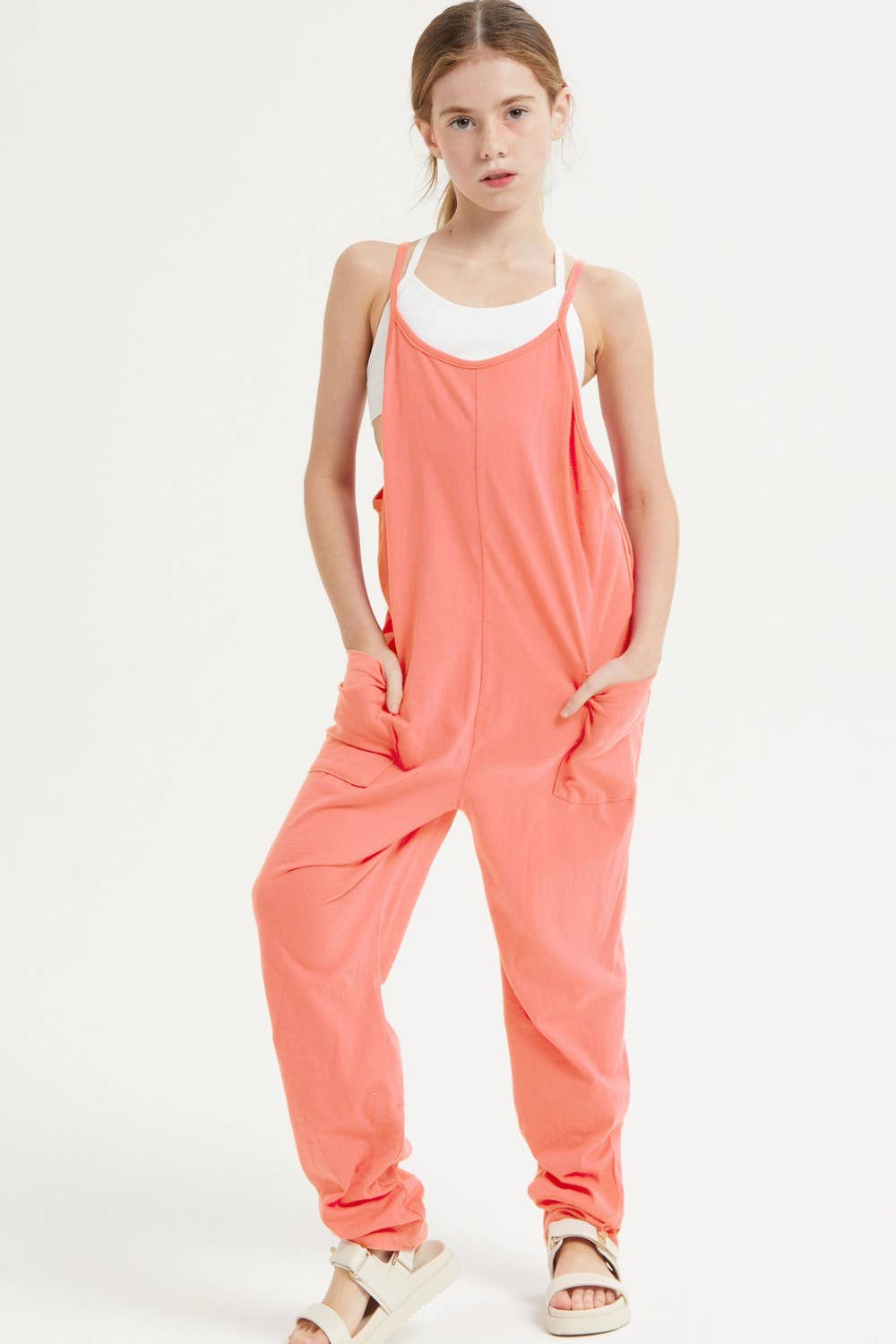 Drop Crotch Sleeveless Jumpsuit /Overall /Onesie