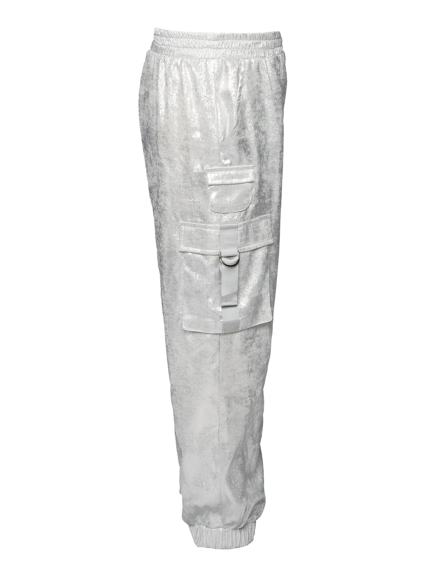 METALLIC CARGO POCKET JOGGER PANTS