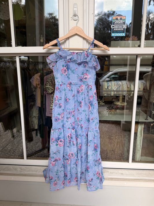Periwinkle Flutter Sleeve Dress