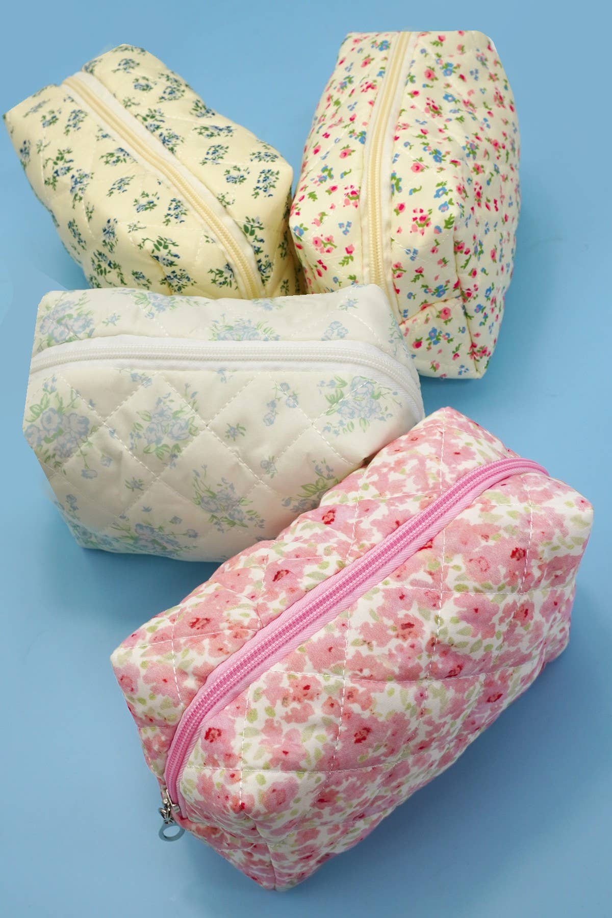 FLORAL TOILE PATTERN COSMETIC BAG