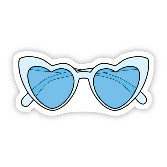 Blue Heart Sunglasses Aesthetic Sticker