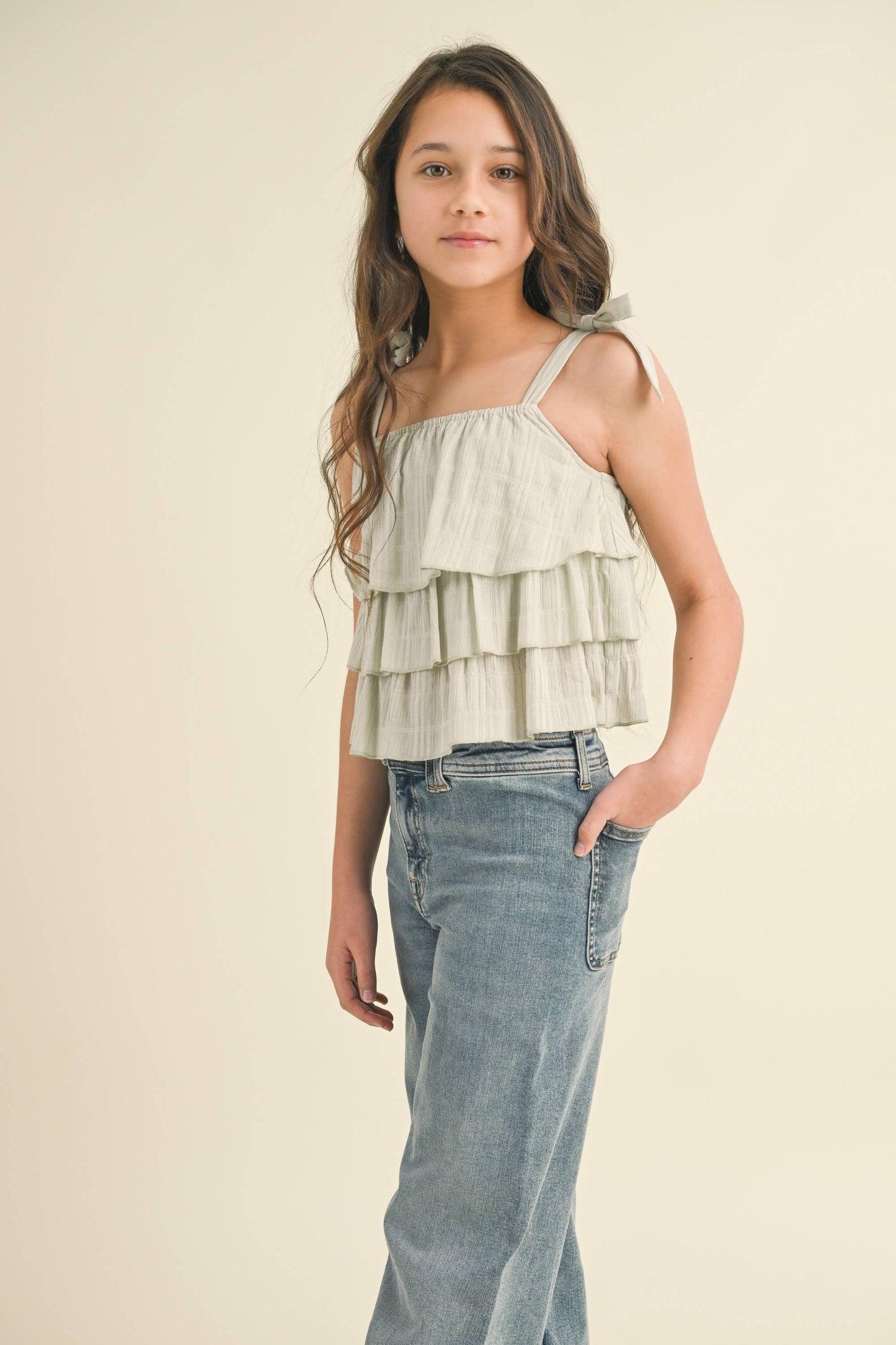 SLEEVELESS TIERED TOP