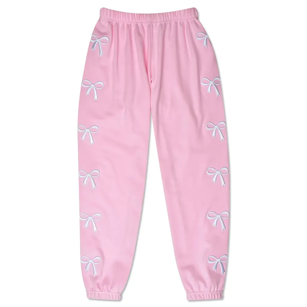 Embroidered Bows Sweatpants