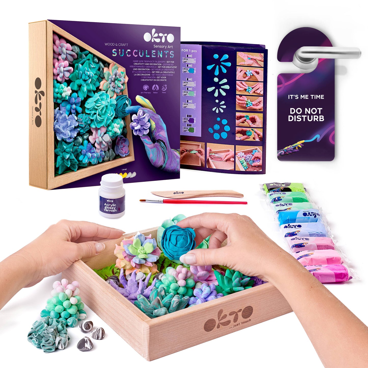 OKTO DIY Wood & Craft Flower Clay Kits