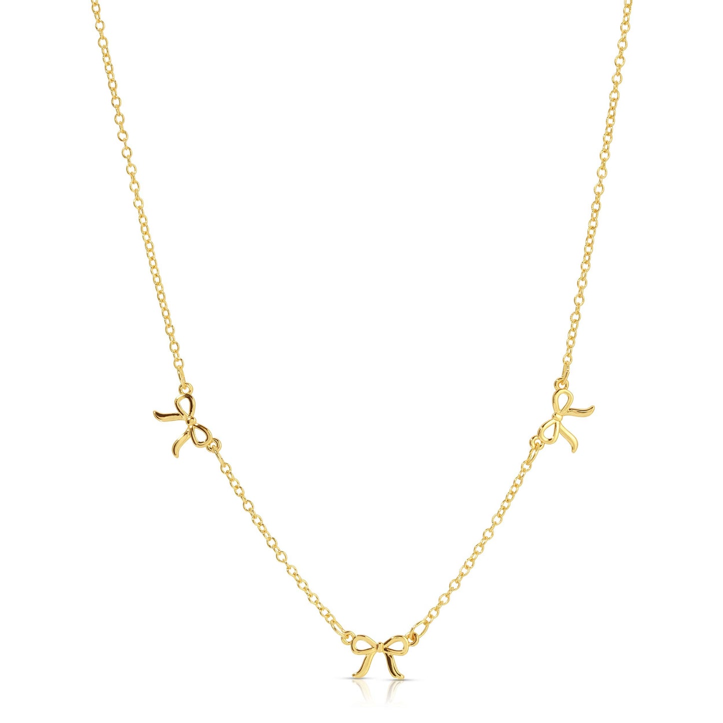 Beautiful Bows - 3 Bow Necklace - Gold