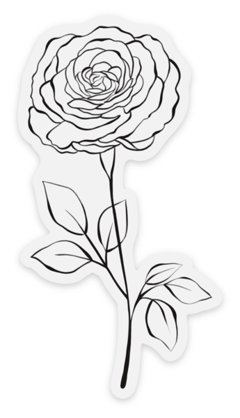 Rose Sticker, 1.9x3.5in.