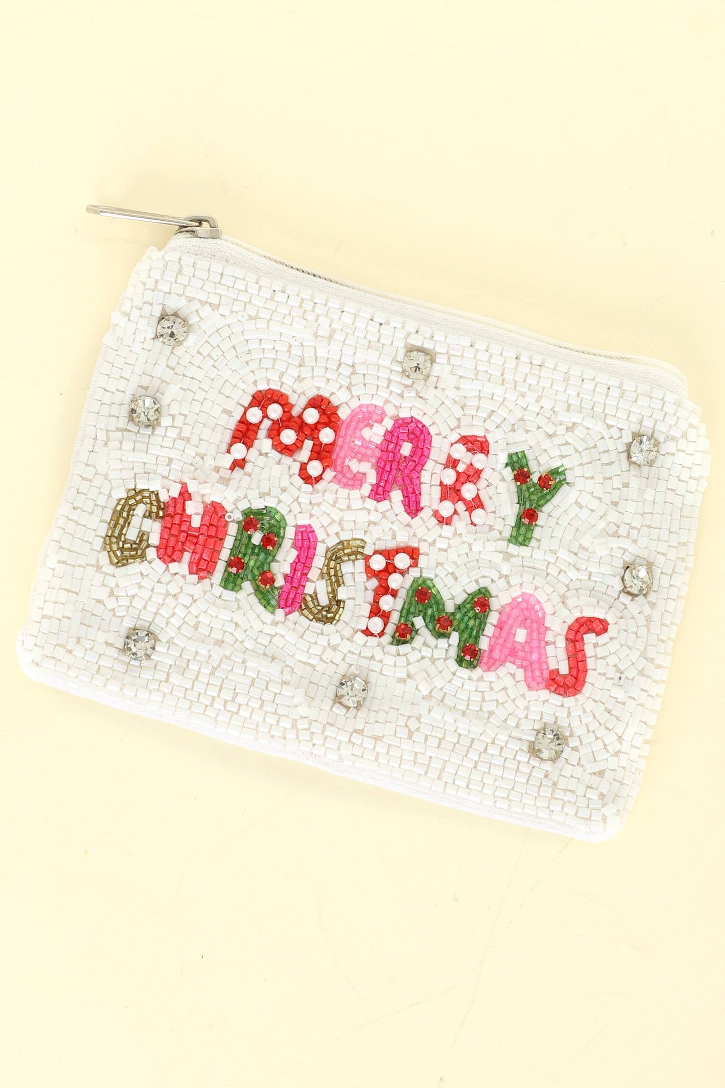 Merry Christmas Jeweled Coin Bag