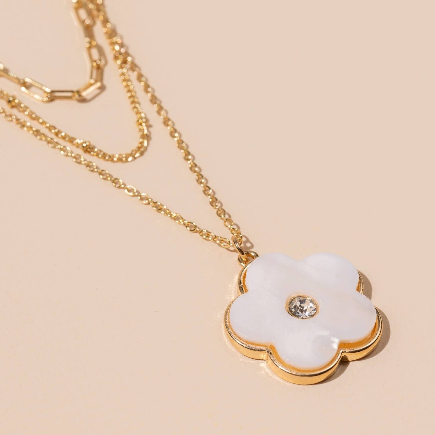 Floral Charm Layered Necklace
