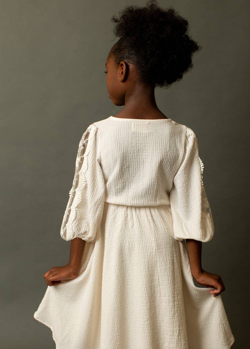 Kid's Sariyah Dress in Cream