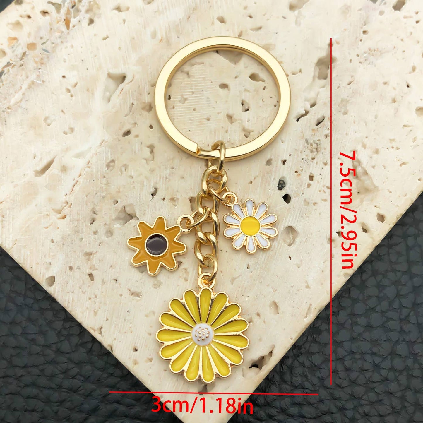 Blue Sweet Daisy Flower Keychain