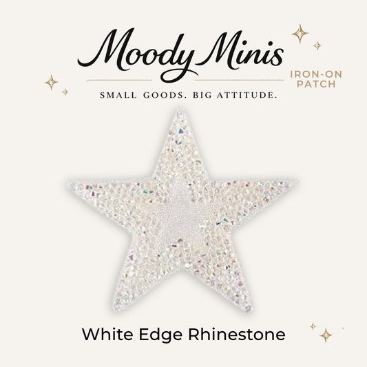 White Star Rhinestone Patch
