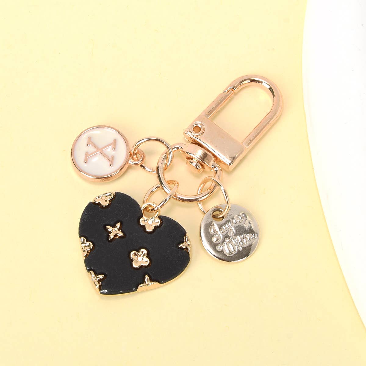 Letter Round Badge Love Keychain
