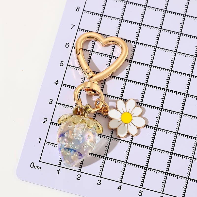 Cute strawberry heart bag charm