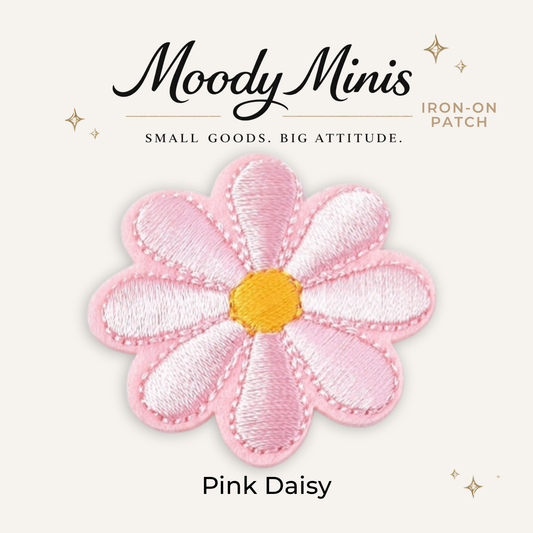 Pink Daisy Embroidered Patch