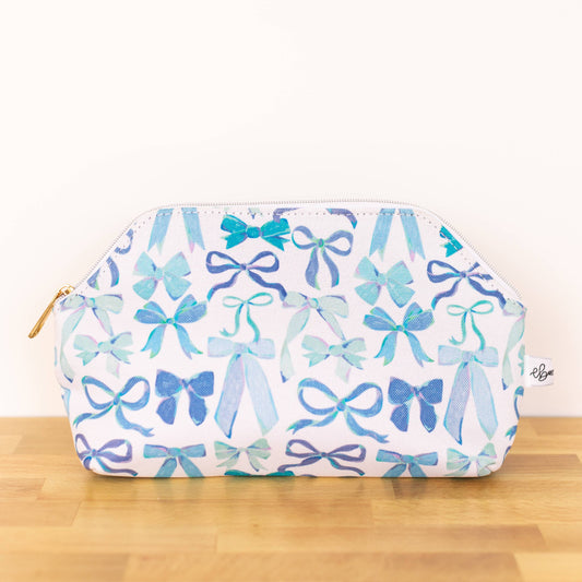 Blue Bows Zipper Pouch