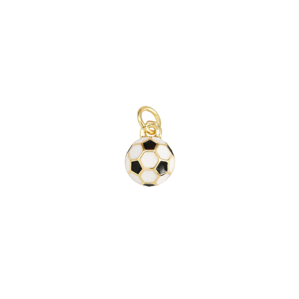 Gold Round Soccer Ball Charm