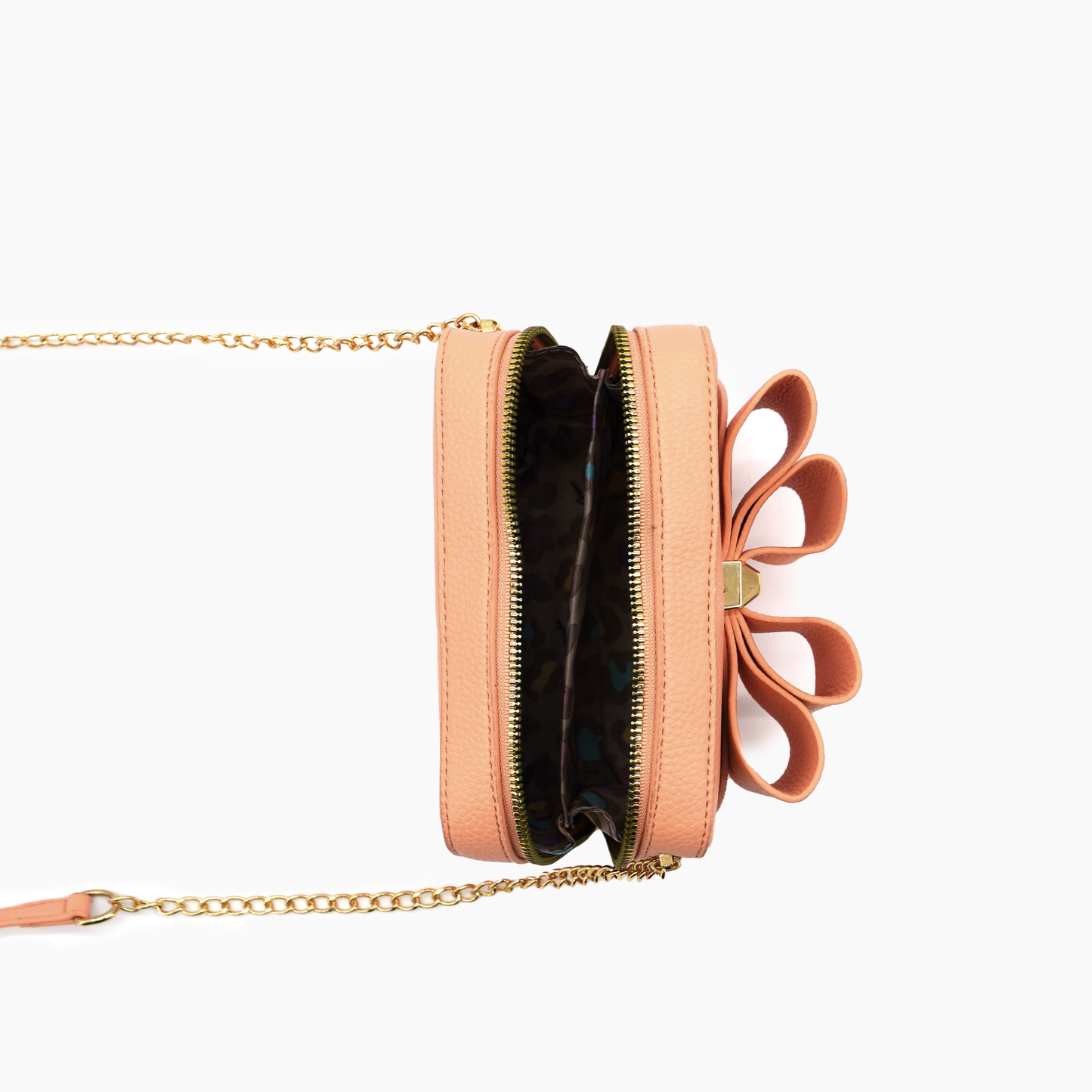 Women's Vegan Leather Long Strap Chloe Bow Mini Crossbody